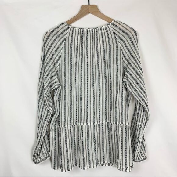 J.Jill Striped Button-Down Peplum Top - Picture 9 of 9